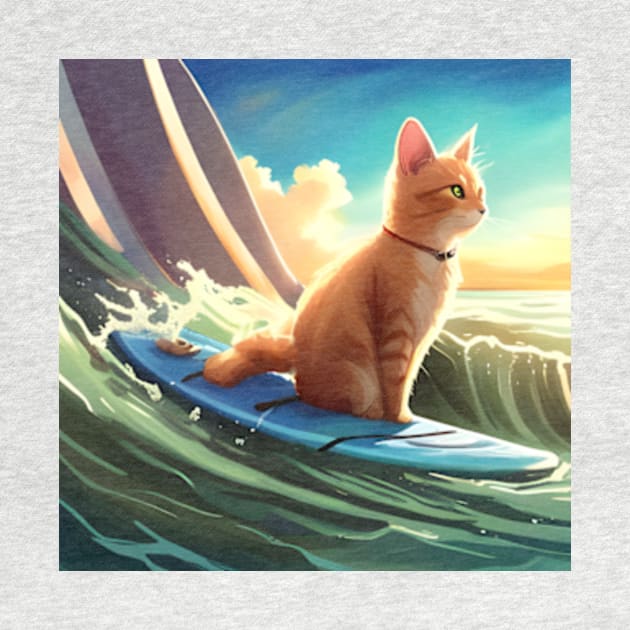 Surfin' Cat by DarkwingDave